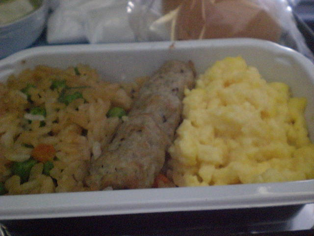 スクランブルエッグ－コンチネンタル航空の機内食