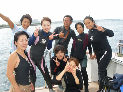 本島沿いボートダイビング